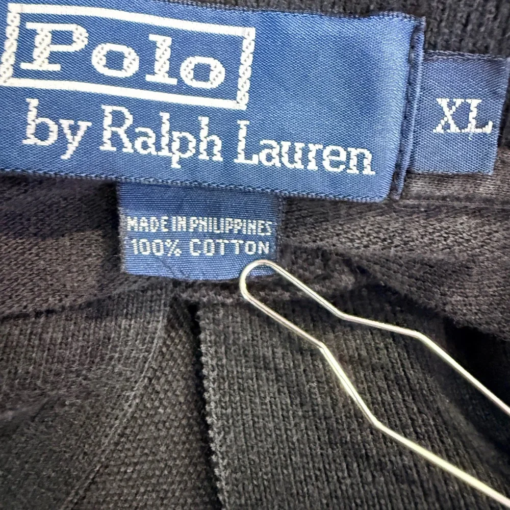 Vintage Polo Ralph Lauren Polo Shirt Men XL Black Red Pony Cotton Pique Golf Y2k